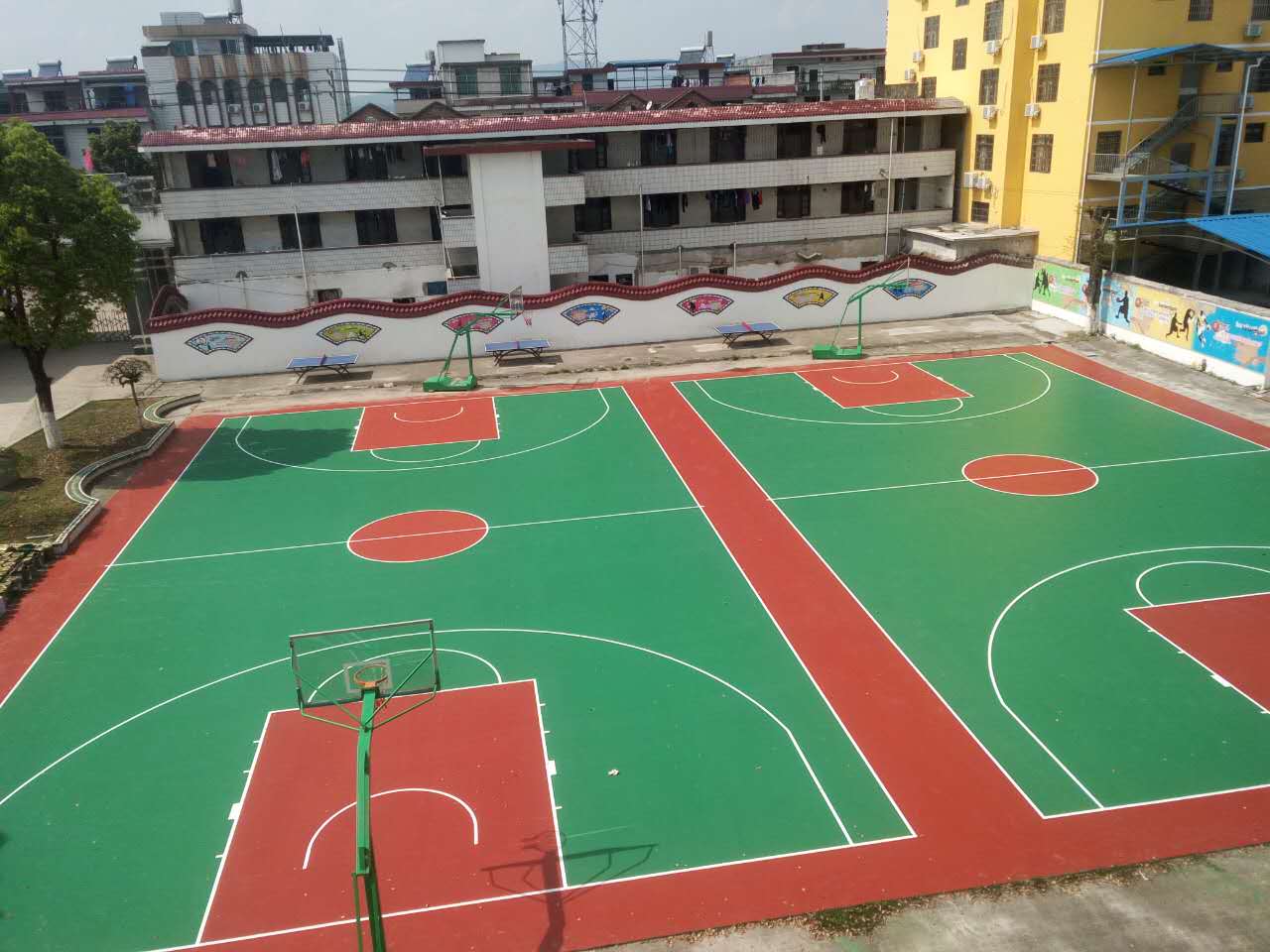 硅PU籃球場(chǎng) 硅PU籃球場(chǎng)